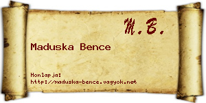 Maduska Bence névjegykártya